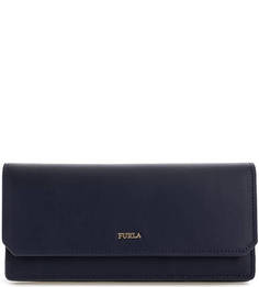 Синий кошелек из натуральной кожи Furla