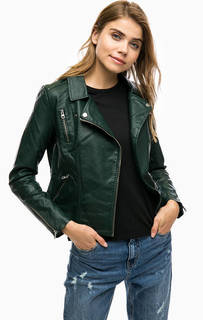 Зеленая куртка-косуха с карманами Only