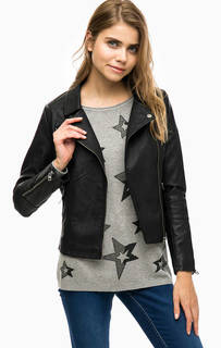 Черная куртка-косуха с карманами Only