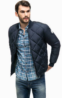 Синяя стеганая куртка бомбер Jack & Jones