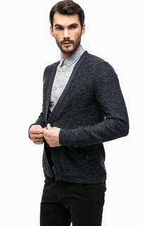 Синий хлопковый кардиган с карманами Jack & Jones