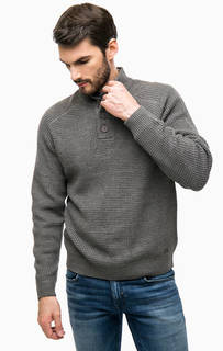 Серый свитер с пуговицами на воротнике Blue Seven