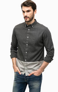 Серая хлопковая рубашка на пуговицах Jack & Jones