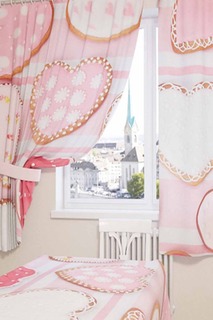 Фотошторы "Пряничные сердечки" Сирень