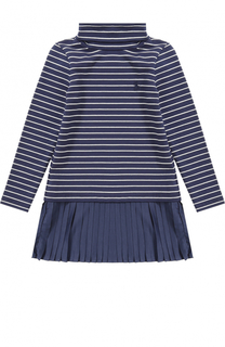 Трикотажное платье в полоску с плиссировкой Polo Ralph Lauren