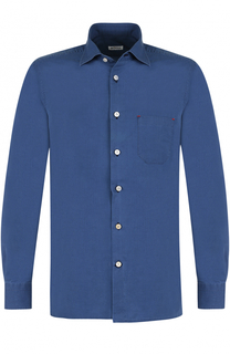 Хлопковая рубашка с воротником кент Kiton