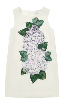 Мини-платье А-силуэта с цветочной аппликацией Dolce &amp; Gabbana