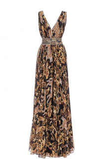 Шелковое платье-макси с принтом Philipp Plein
