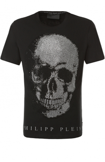 Хлопковая футболка с декоративной отделкой Philipp Plein