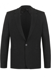 Однобортный пиджак из смеси шерсти и хлопка Lanvin