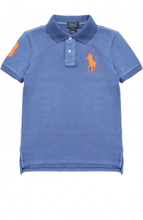 Хлопковое поло с логотипом бренда и нашивкой Polo Ralph Lauren