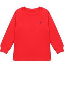 Хлопковый лонгслив с логотипом бренда Polo Ralph Lauren