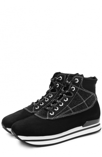 Высокие замшевые кроссовки на шнуровке Hogan