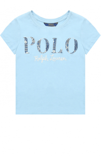 Хлопковая футболка с вышивкой и аппликацией Polo Ralph Lauren