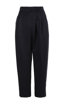 Шерстяные укороченные брюки с защипами Armani Collezioni