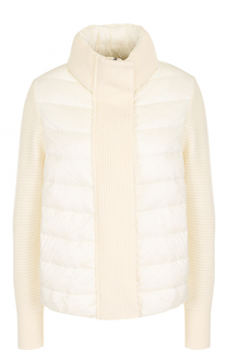Пуховик с шерстяными рукавами Moncler