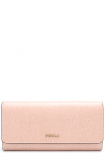 Кожаный кошелек с клапаном и логотипом бренда Furla
