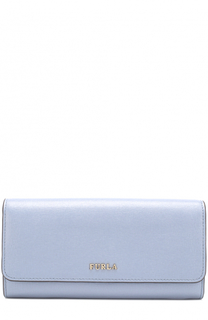 Кожаный кошелек с клапаном и логотипом бренда Furla