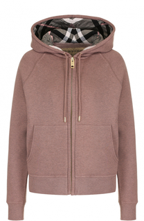 Хлопковый кардиган на молнии с капюшоном Burberry