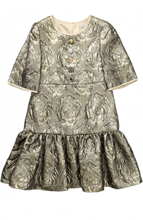 Мини-платье с цветочным узором и металлизированной отделкой Dolce &amp; Gabbana