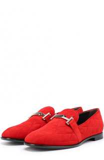 Замшевые лоферы с прострочкой и пряжкой Tod’s Tods