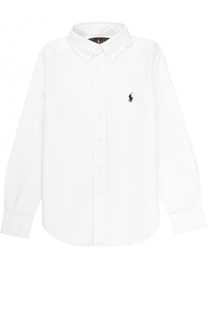 Хлопковая рубашка с воротником button down Polo Ralph Lauren