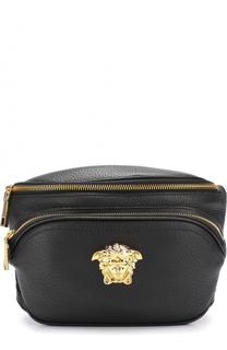Кожаная поясная сумка с логотипом бренда Versace
