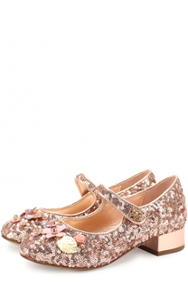 Туфли с пайетками и декором Dolce &amp; Gabbana