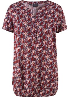 Блузка с коротким рукавом (красный каштан с рисунком) Bonprix