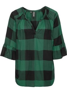 Клетчатая блуза (черный/зеленый в клетку) Bonprix