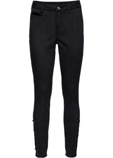 Твиловые брюки со шнуровкой (черный) Bonprix