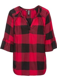 Клетчатая блуза (черный/красный в клетку) Bonprix