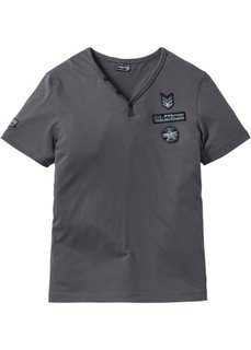 Футболка Slim Fit (серый) Bonprix