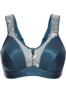 Разгрузочный бюстгальтер без косточек, чашка G (серо-синий/натуральный) Bonprix