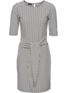 Платье с запахом (белый/черный в полоску) Bonprix