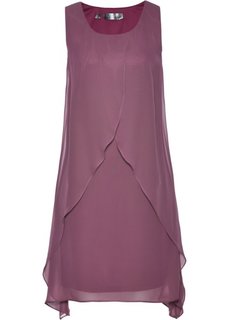 Платье с воланами (матовый ягодный) Bonprix