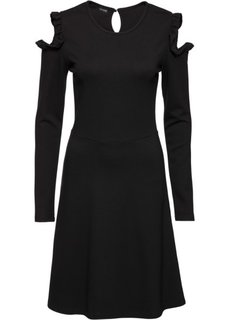 Платье с вырезами на плечах (черный) Bonprix