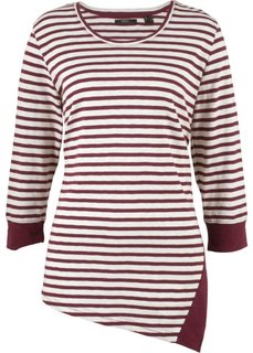 Футболка асимметричного покроя (кленово-красный в полоску) Bonprix