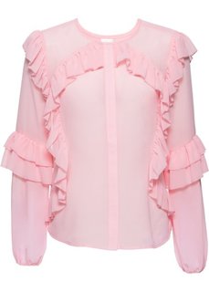 Блузка с воланами (розовая пудра) Bonprix