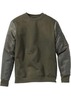 Свитшот Slim Fit (темно-оливковый) Bonprix