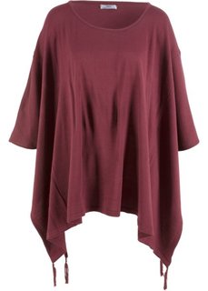 Пуловер с удлиненными боковыми краями (темно-бордовый) Bonprix