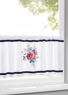 Кухонная штора Патти (белый/синий) Bonprix