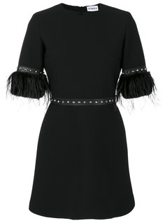 платье мини с заклепками и перьями  Ainea