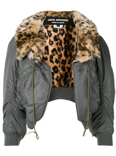 leopard-print collar bomber jacket Junya Watanabe Comme Des Garçons