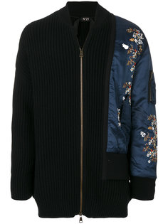 floral embroidery long bomber jacket Nº21