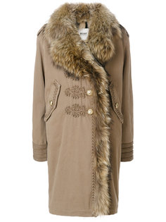 embroidered details shearling coat  Bazar Deluxe