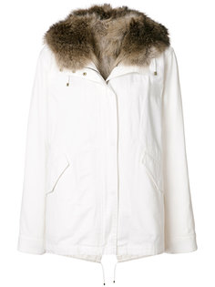 racoon fur trim hooded parka Army Yves Salomon