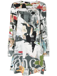 magazine cutout print dress Moschino