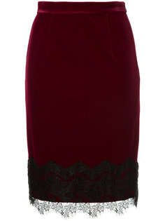 lace embroidered pencil skirt Loveless