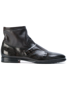 bi-materal leather ankle boots Santoni